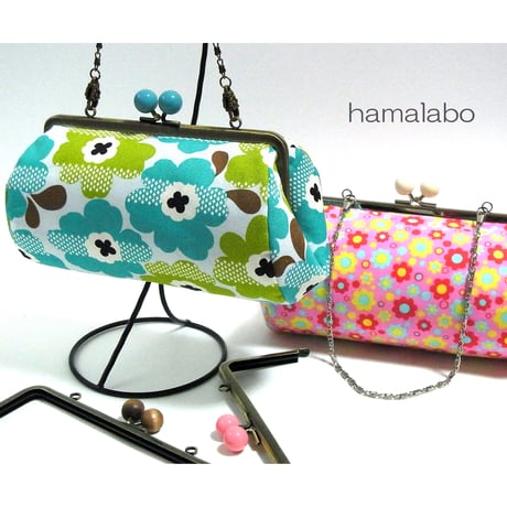 廃盤予定【HA-1670】ネコカン口金/(肉球×横ネコカン)/18cm角型(アンティークゴールド)・カン付き