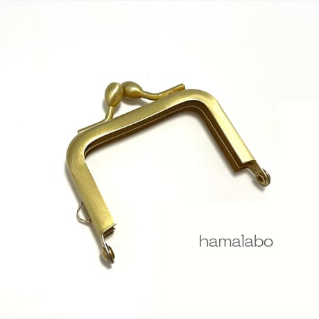 【HA-2501】5.5cm口金(少し足長)/ナツメひねり(ゴールドサティーナ)　5本セット