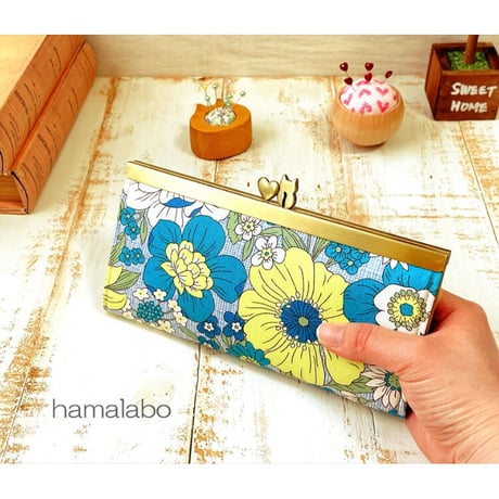 【HA-2007】ハート猫(ネコラブ)の口金 19cm浮き足(アンティークゴールド)