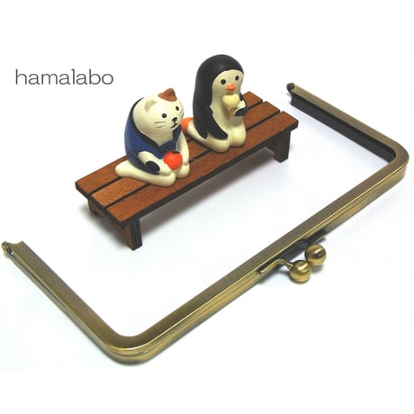 【HA-178】<BOX型がま口>専用の口金18.5cm(アンティークゴールド)