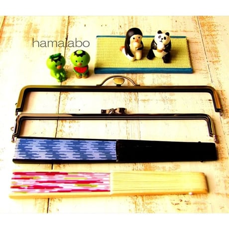 【HA-1620】持ち手付きの押し口金25.5cm/角型(ブラック)-扇子入れ用-