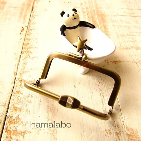 【HA-1898】7.5cm/角型口金(メタルスター×アンティークゴールド)