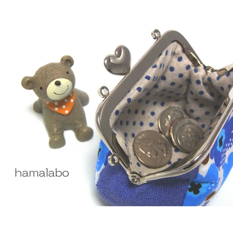 【HA-1920】ハート口金 8.5cm/角型(アンティークゴールド)・カン付き