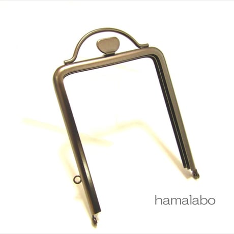 【HA-2118】押し口金 7.5cm角型/足長タイプ (グレー×マット加工)