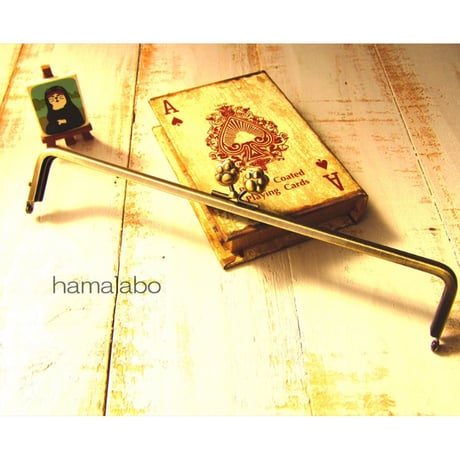 【HA-1649】25.5cm/角型(肉球×アンティークゴールド)-扇子入れ用-
