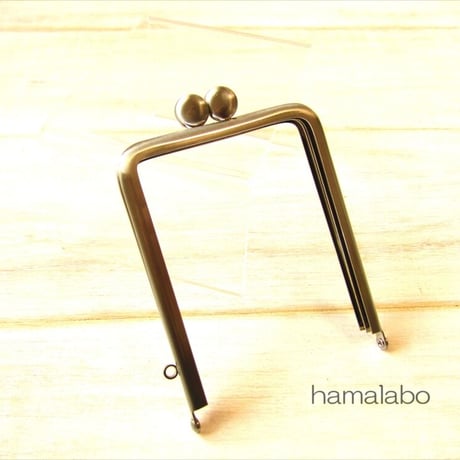 限定販売！【HA-2104】碁石口金 7.5cm角型/足長タイプ (シルバーサティーナ)