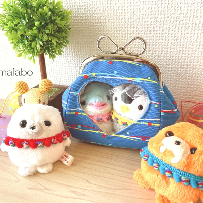 KT-2154】☆ハート窓＆マチ別タイプ☆推しぬい用がま口ポーチの型紙