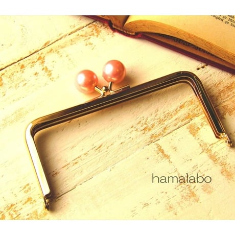 【HA-1520】12cm/角型(ピンクパール×ゴールド)