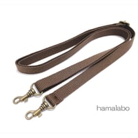 【HA-704】がま口バッグ用の肩下げ(ショルダーテープ茶色)-細め-アンティーク