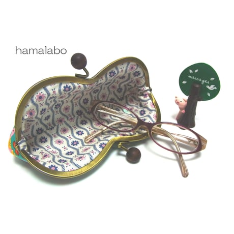 【HA-1258】メガネ型口金(アメ玉×ブラック)