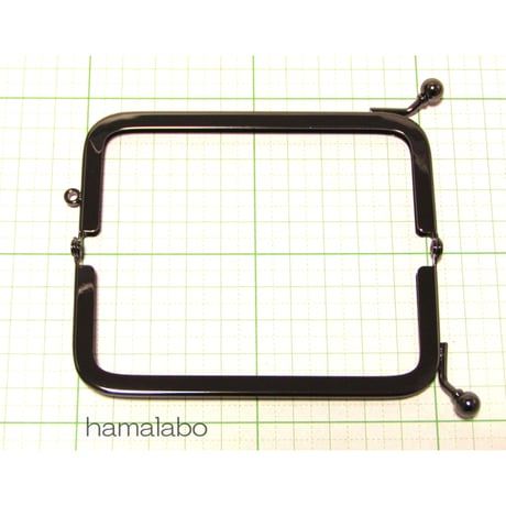【HA-1408】<横ひねり>10cm/角型の口金(ブラック)