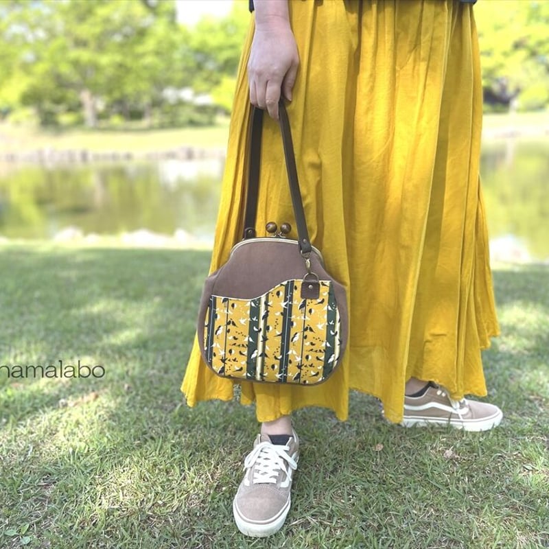 KT-2119-SET】がま口あおりミニバッグの型紙＆レシピ(ショルダー版の