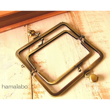 【HA-1112】親子口金 12cm(肉球×アンティークゴールド)