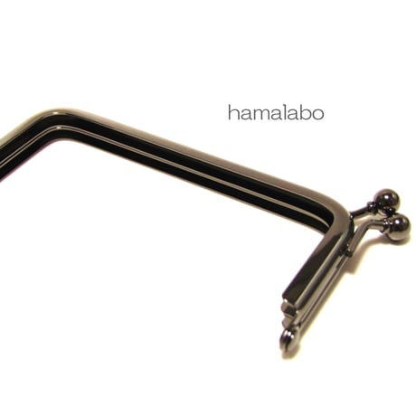 【HA-1408】<横ひねり>10cm/角型の口金(ブラック)