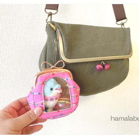 【KT-2153】☆アーチ窓＆マチ別タイプ☆推しぬい用がま口ポーチの型紙＆レシピ【9.9cm/くし型用】