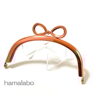 【HA-2156】リボン口金/10cmくし型(ローズゴールド-ピンクゴールド)