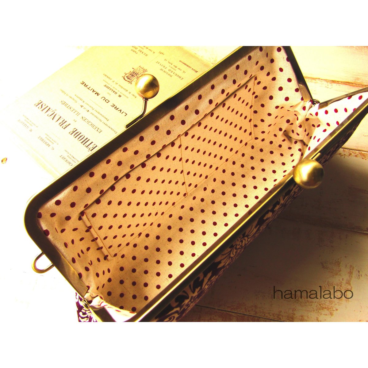 KT2-1002】がま口クラッチバッグの型紙＆レシピ<27cm/角型用> | Hamalab