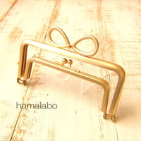 5月12日販売開始！【HA-1888】親子口金12cm(新リボン×ソフトゴールド)