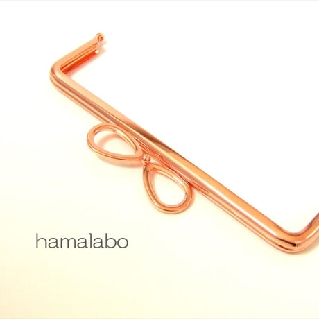 【HA-1828】16.5cm口金/(新リボン×ローズゴールド-ピンクゴールド)