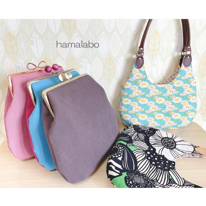 KT-2137-SET】着せ替え可能！スリム型がま口あおりバッグの型紙