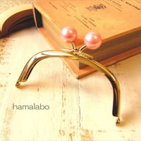 【HA-2113】10cm/くし型(ピンクパール×ゴールド)