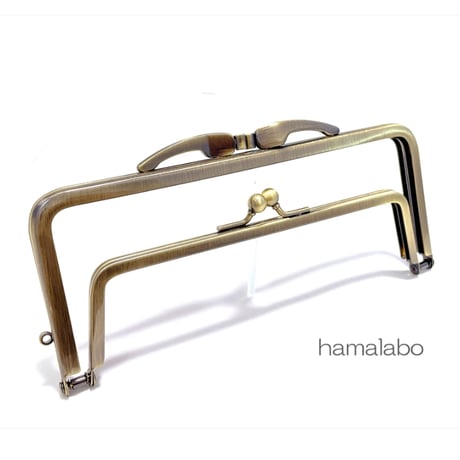 【HA-2380】親子口金18cm(キツネひねり×アンティークゴールド)