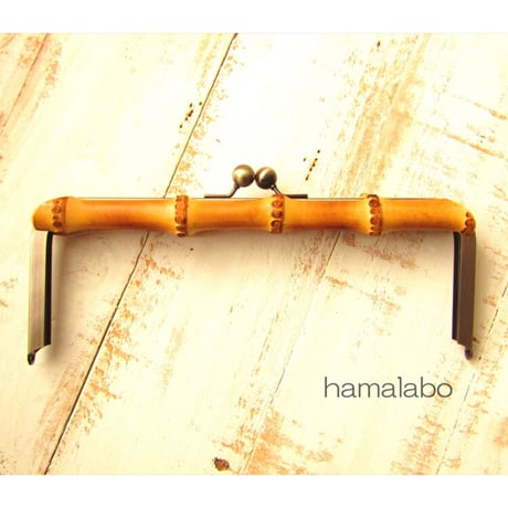 【HA-1837】竹の口金24cm(アンティークゴールド)-薄焼き-