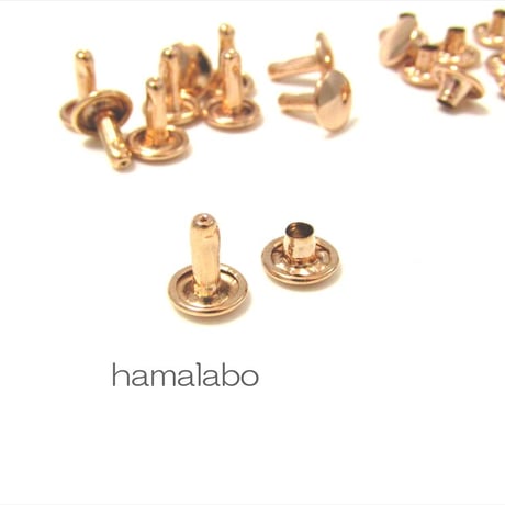 【HA-653】大カシメ両面　足長×10組セット(ローズゴールド・ピンクゴールド)