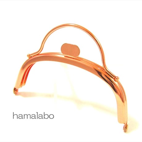 <廃盤予定>【HA-1943】持ち手付きの押し口金10cm/くし型(ローズゴールド-ピンクゴールド)