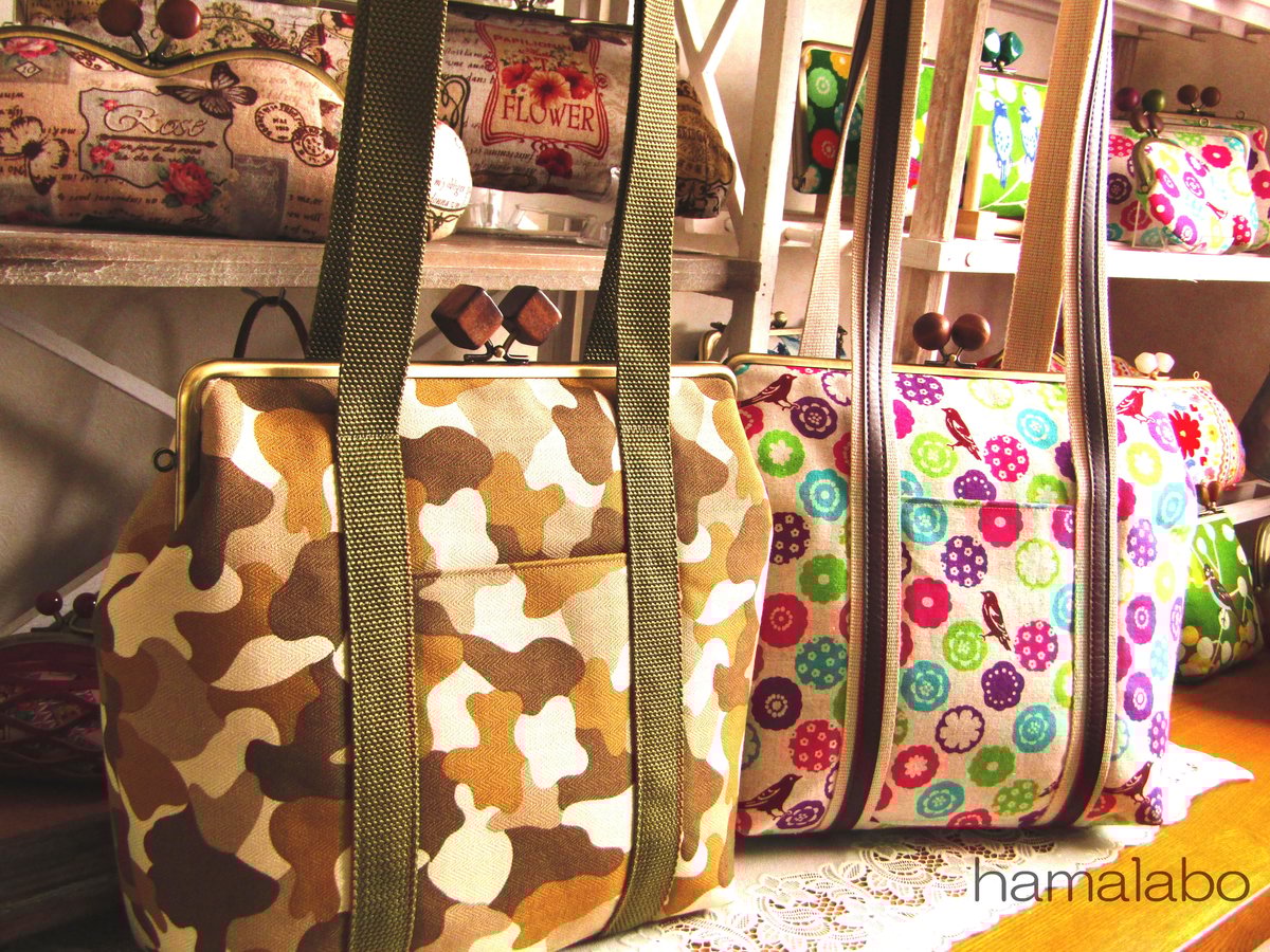 廃盤予定)【KT-2023】がま口トートバッグ(持ち手付き)の型紙＆レシピ