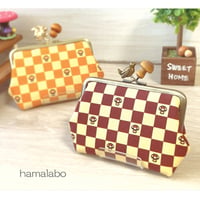 【KT-2129】シンプル！がま口ペッタンコポーチ(角底)の型紙＆レシピ【12cm/角型用】