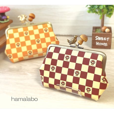 1691.ハンドメイド 12cmがま口ポーチ フランシュリッペ デパートメント