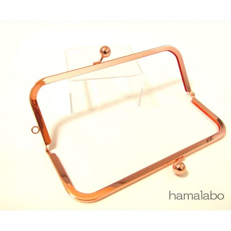 (廃盤予定)【HA-1910】24cm大玉口金/角型/ローズゴールド-ピンクゴールド/＋(プラス)