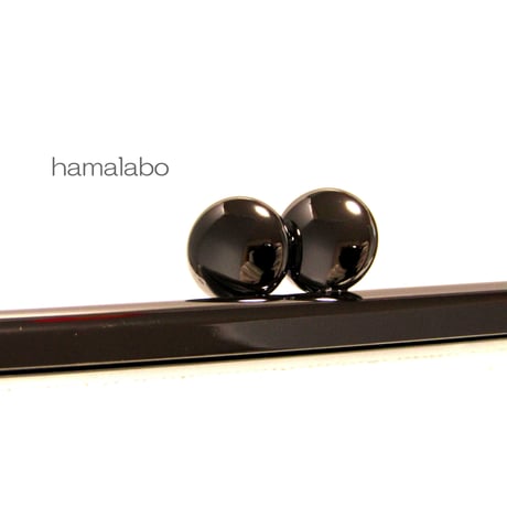 【HA-1348】17.7cm/角型の碁石口金(ブラック)