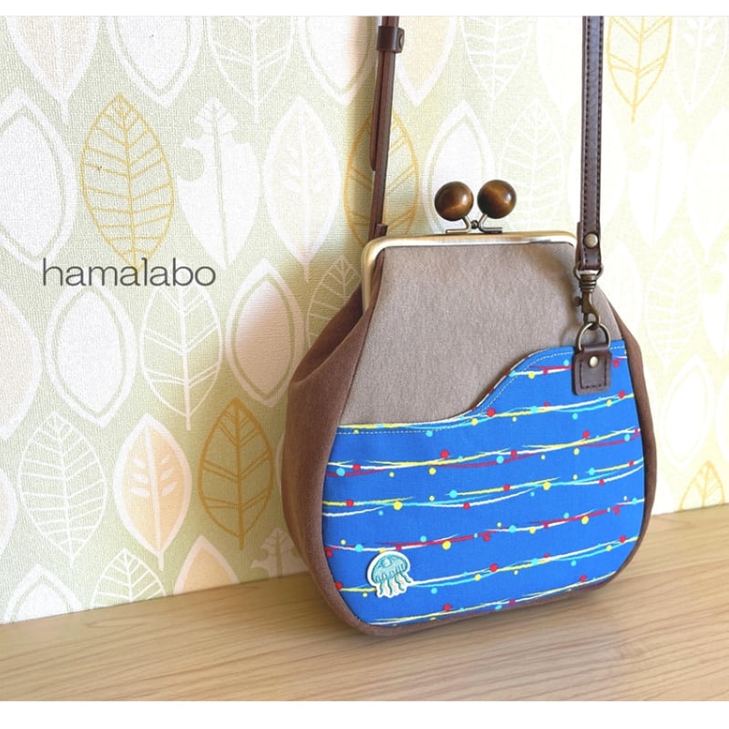 KT-2132】【サコッシュ風】がま口ポケットショルダーポーチ(丸底マチ