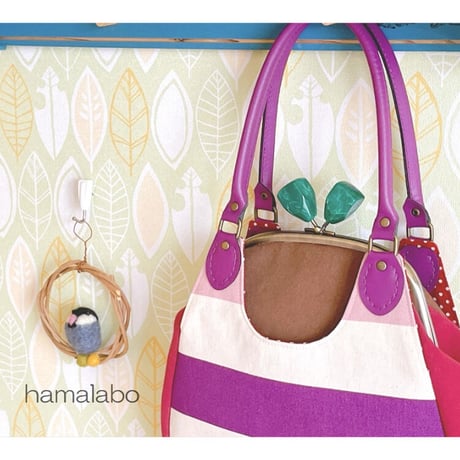 【KT-2119】がま口あおりミニバッグの型紙＆レシピ【18cm/くし型用】