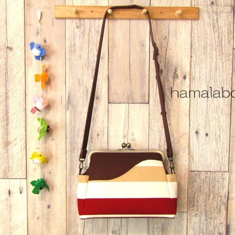 【KT-2078】がま口ポケットショルダーバッグの型紙＆レシピ【24cm/角型用】