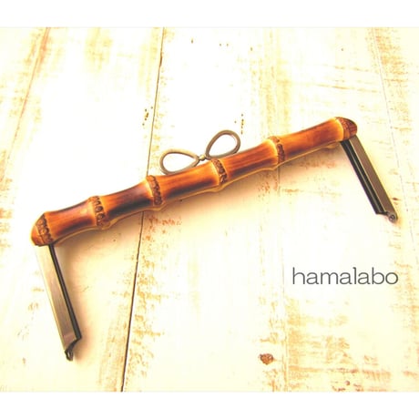 気づいた人だけ特価！【HA-2065】竹の口金24cm(新リボン×アンティークゴールド)