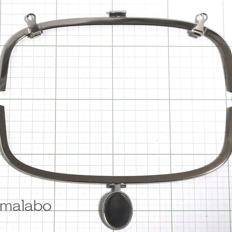 【HA-140】<レジン口金>20.4cm/くし型(シルバー)兼用カン付き