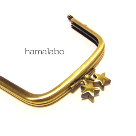 【HA-1461】9.9cm/くし型の口金(メタルスター×アンティークゴールド)