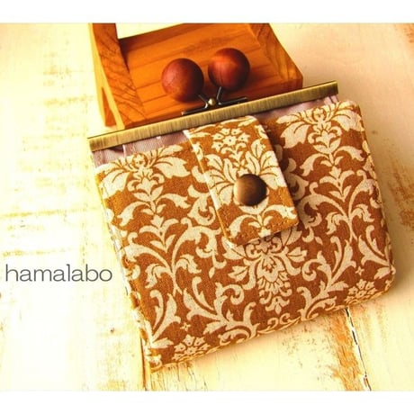 【KT-2043】がま口二つ折り財布の型紙＆レシピ【12cm浮き足用】