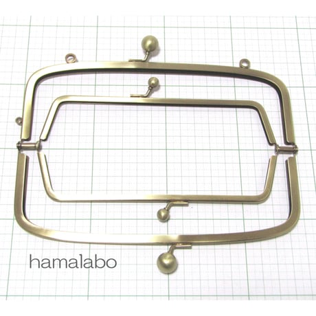 【HA-349】親子口金 19cm(アメ玉×アンティークゴールド)・カン付き