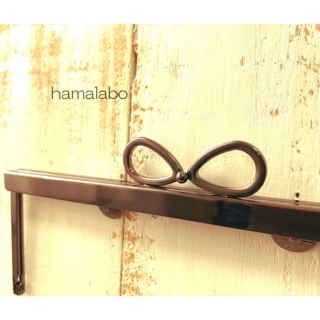 【HA-1799】19cm浮き足口金/(新リボン×ブラック)