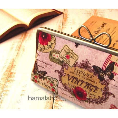 ☆特価☆【HA-1684】親子口金 22cm角型(リボン×碁石)アンティークゴールド