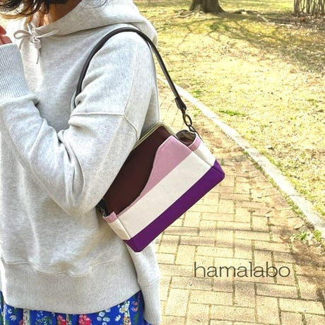 【KT-2090】がま口ポケットショルダーバッグ(ミニ)の型紙＆レシピ【18cm/角型用】