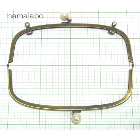 【HA-1273】20.4cm/くし型(ホワイトパール玉×アンティークゴールド)・兼用カン付き