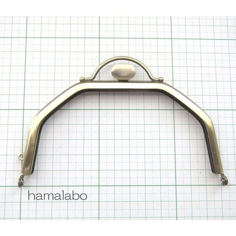 【HA-1602】台形型の口金13cm/(押し口金×アンティークゴールド)