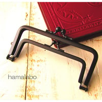 (廃盤予定)【HA-1722】親子口金12cm(竹の根ひねり×ブラック)マット加工