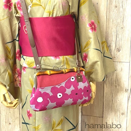 【KT-2110】がま口(ポケット)クラッチバッグ＆ショルダーバッグの型紙＆レシピ【24cm/角型用】