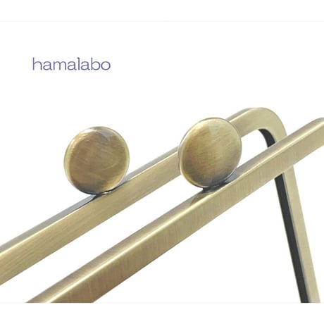 【HA-2262】17.5cmバッグ用の足長口金/角型/とても大きな碁石/アンティークゴールド/＋(プラス)